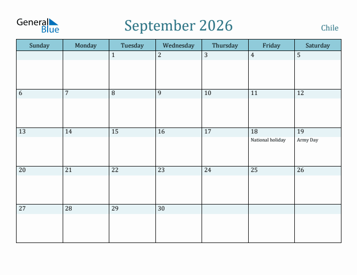 September 2026 Calendar with Holidays