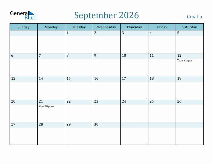 September 2026 Calendar with Holidays