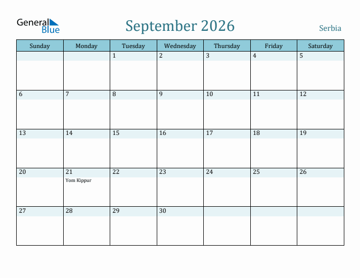 September 2026 Calendar with Holidays