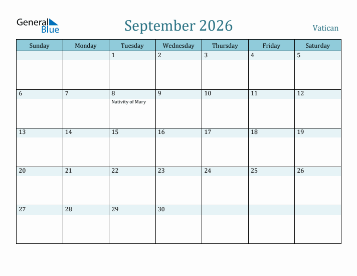 September 2026 Calendar with Holidays