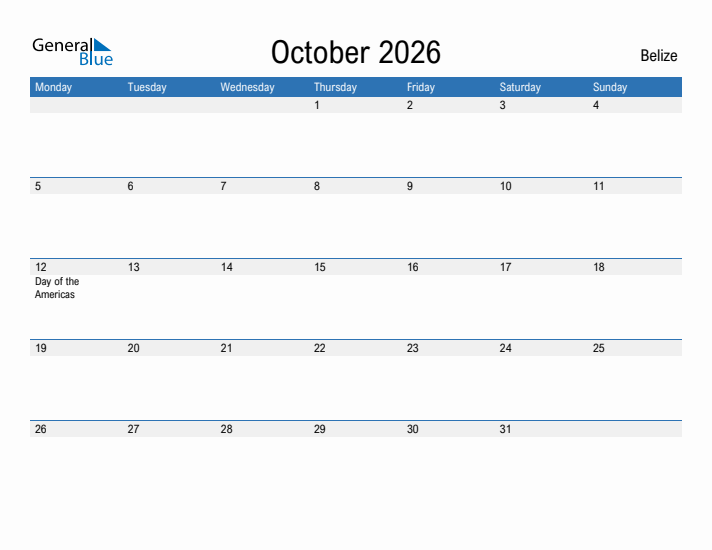 Fillable October 2026 Calendar