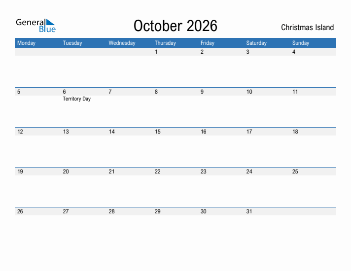 Fillable October 2026 Calendar