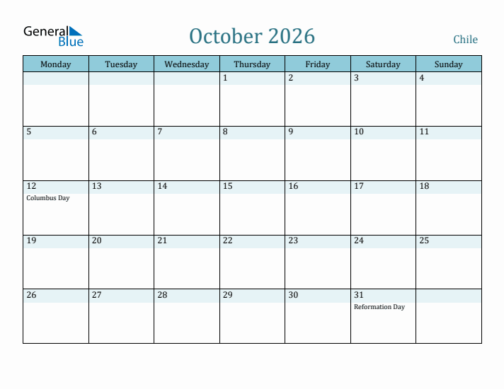 October 2026 Calendar with Holidays