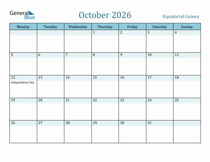 October 2026 Calendar with Holidays