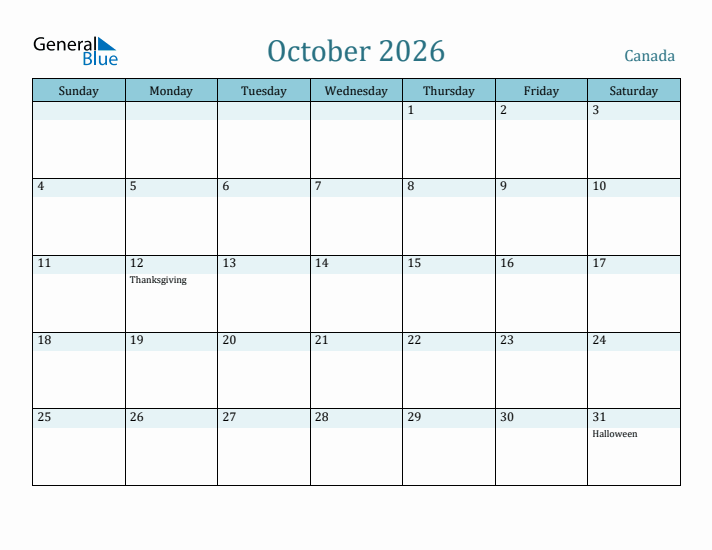 October 2026 Calendar with Holidays