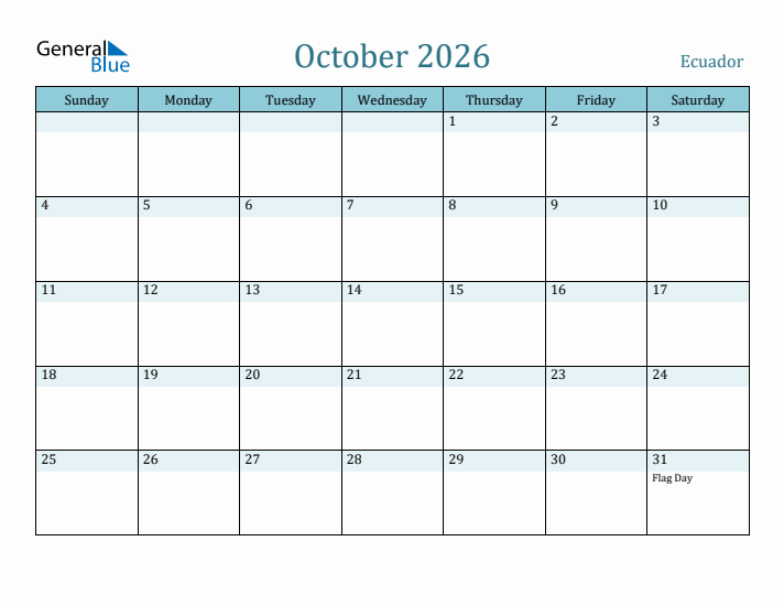 October 2026 Calendar with Holidays