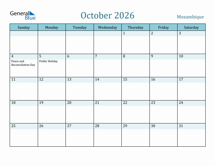 October 2026 Calendar with Holidays