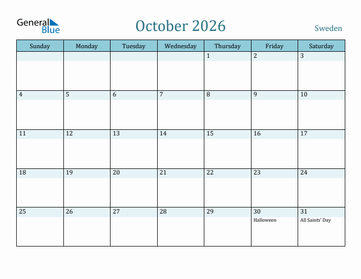 October 2026 Calendar with Holidays