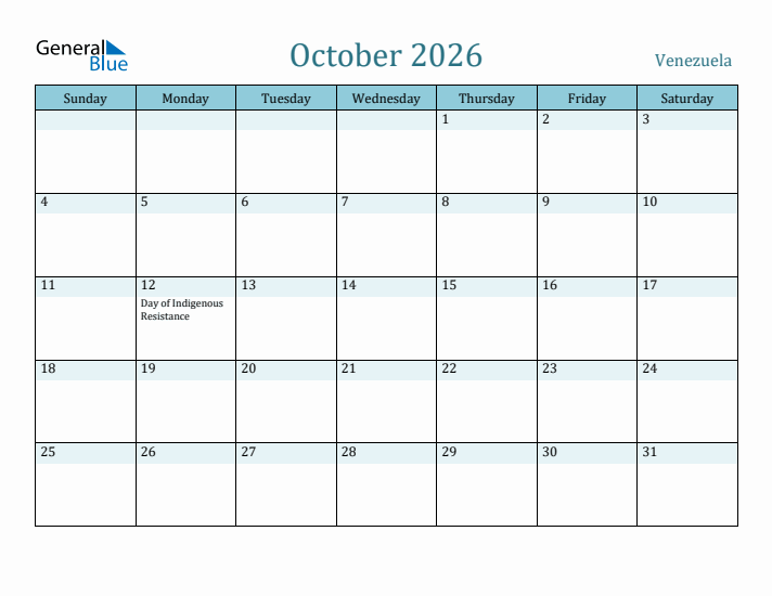 October 2026 Calendar with Holidays