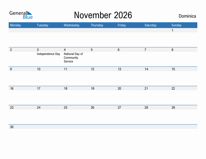 Fillable November 2026 Calendar