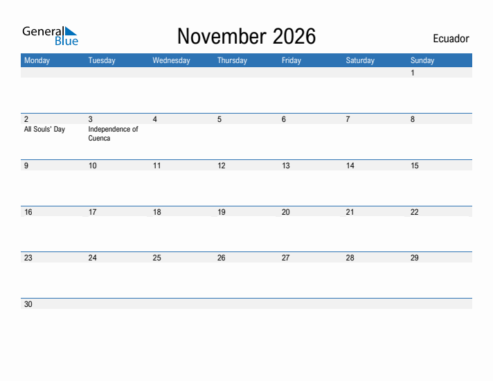 Fillable November 2026 Calendar