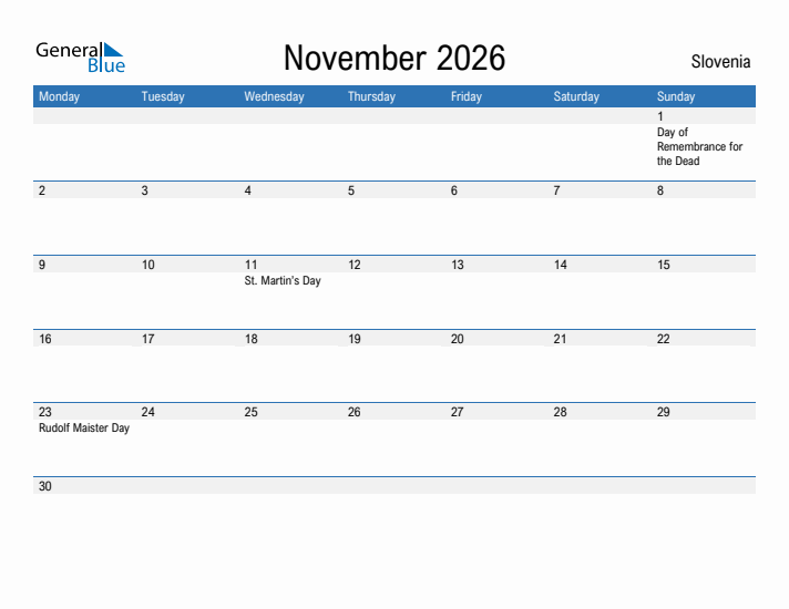 Fillable November 2026 Calendar