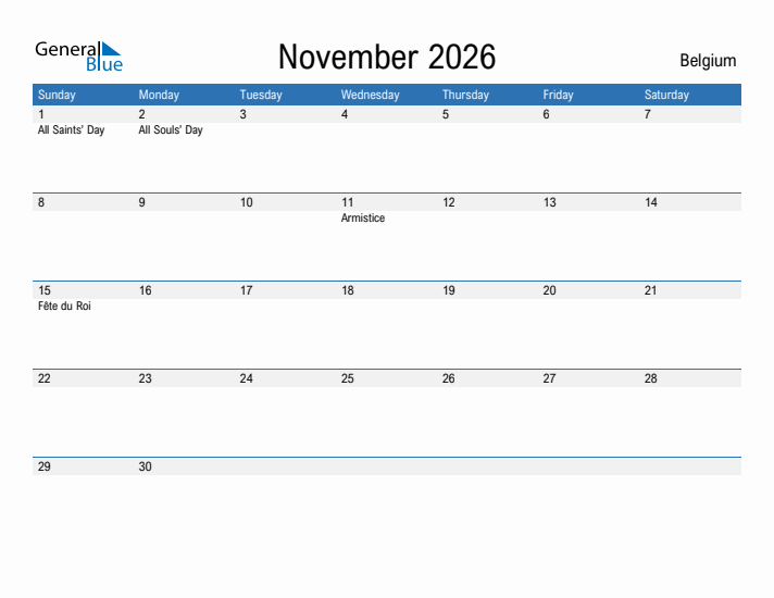 Fillable November 2026 Calendar