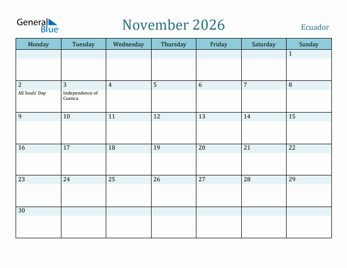 November 2026 Calendar with Holidays