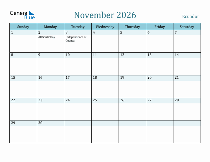 November 2026 Calendar with Holidays