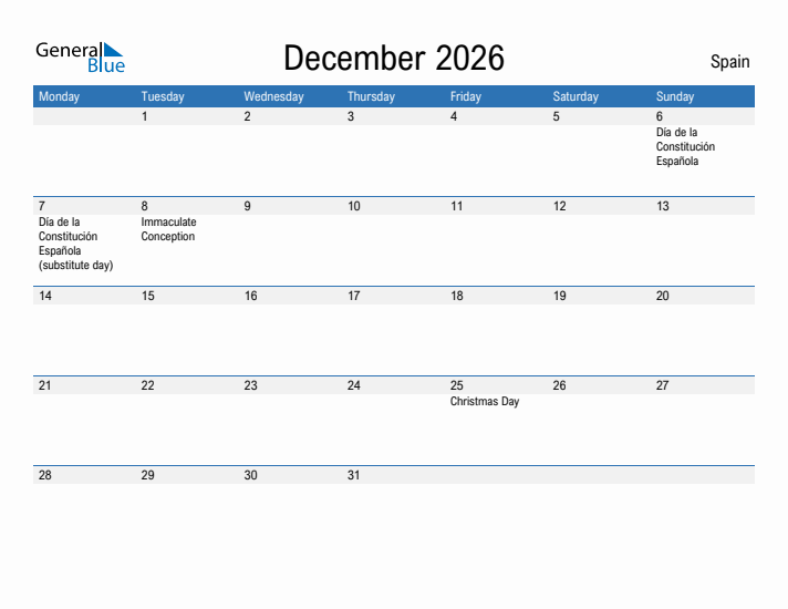 Fillable December 2026 Calendar