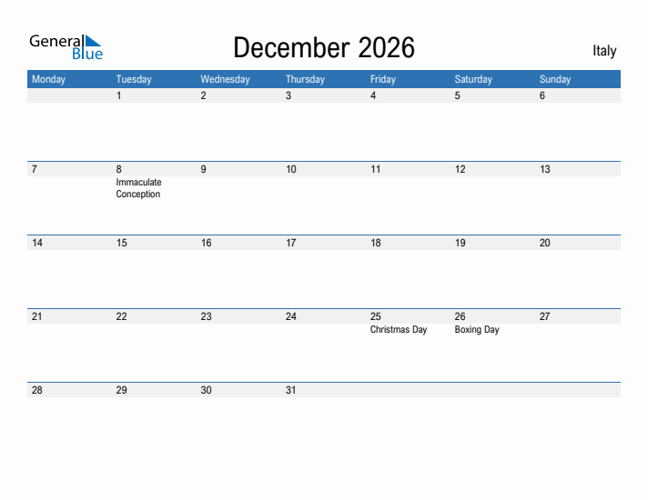 Fillable December 2026 Calendar