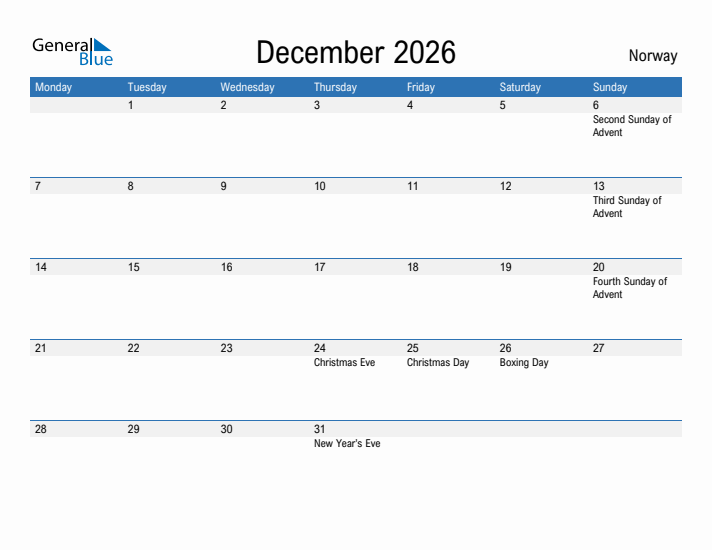 Fillable December 2026 Calendar