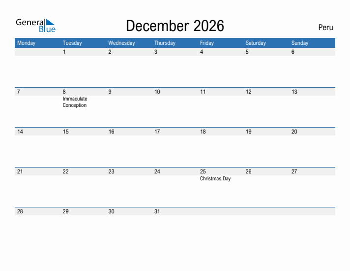 Fillable December 2026 Calendar