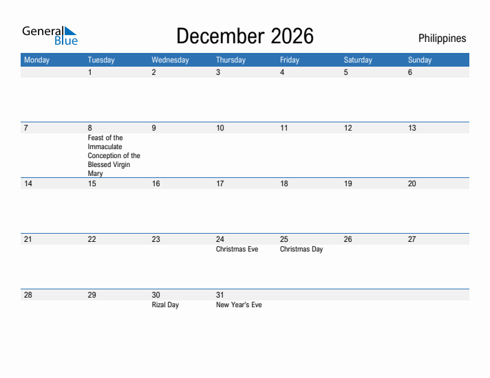 Fillable December 2026 Calendar