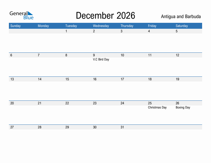 Fillable December 2026 Calendar