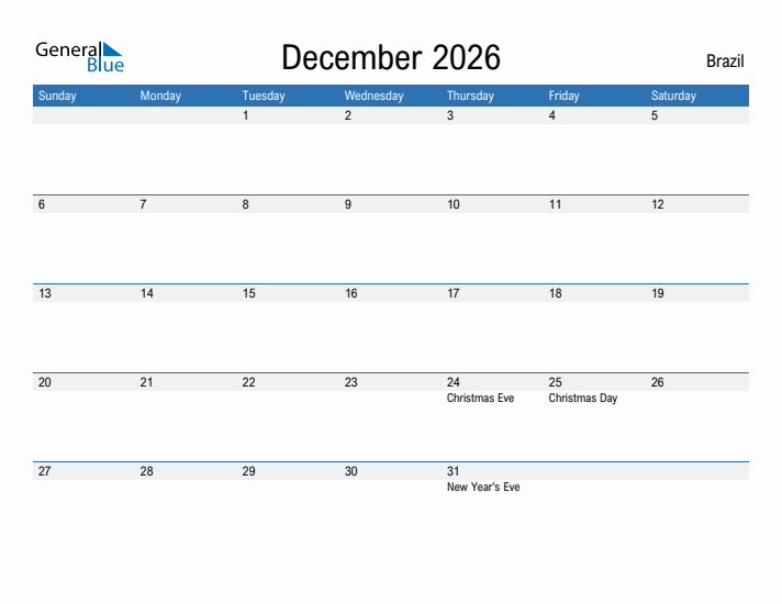 Fillable December 2026 Calendar