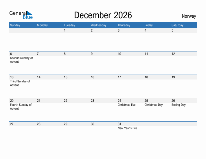 Fillable December 2026 Calendar