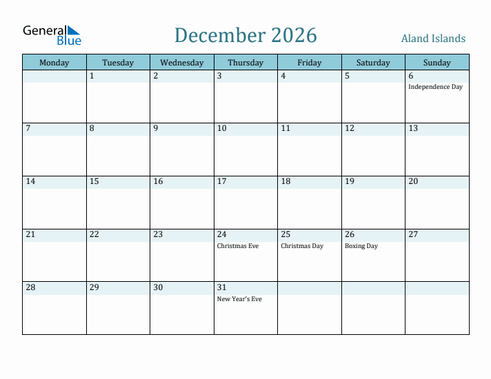 December 2026 Calendar with Holidays