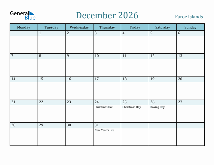 December 2026 Calendar with Holidays