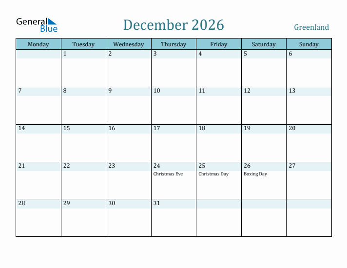 December 2026 Calendar with Holidays