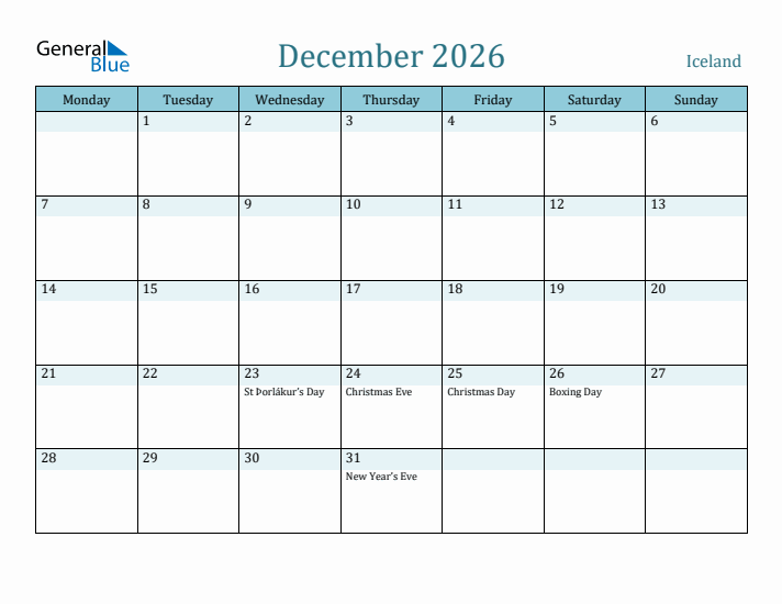 December 2026 Calendar with Holidays