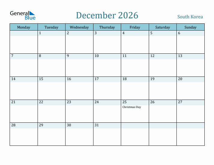 December 2026 Calendar with Holidays