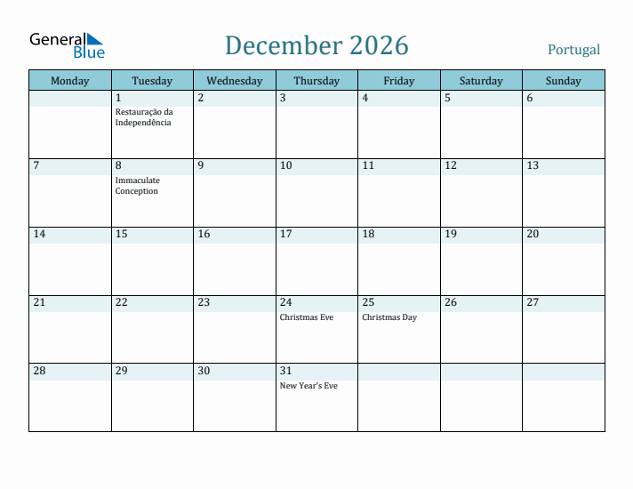 December 2026 Calendar with Holidays