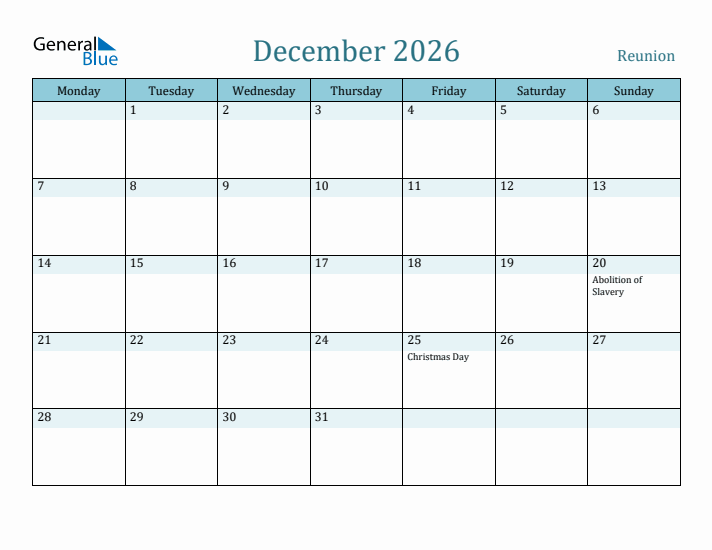 December 2026 Calendar with Holidays