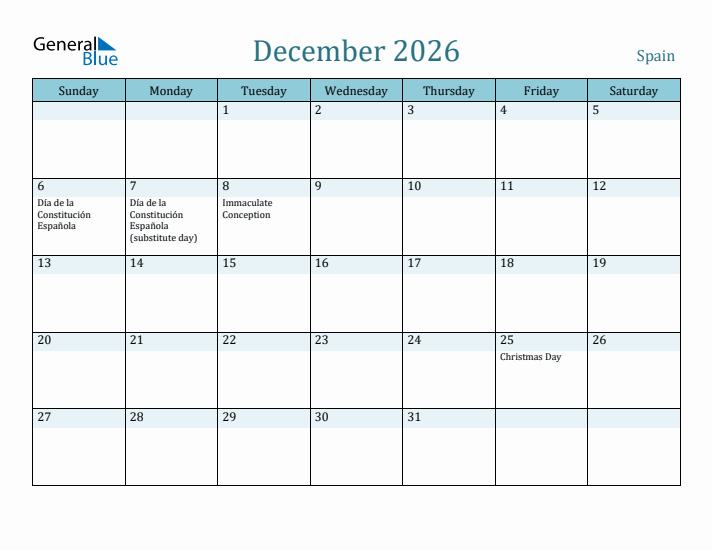 December 2026 Calendar with Holidays