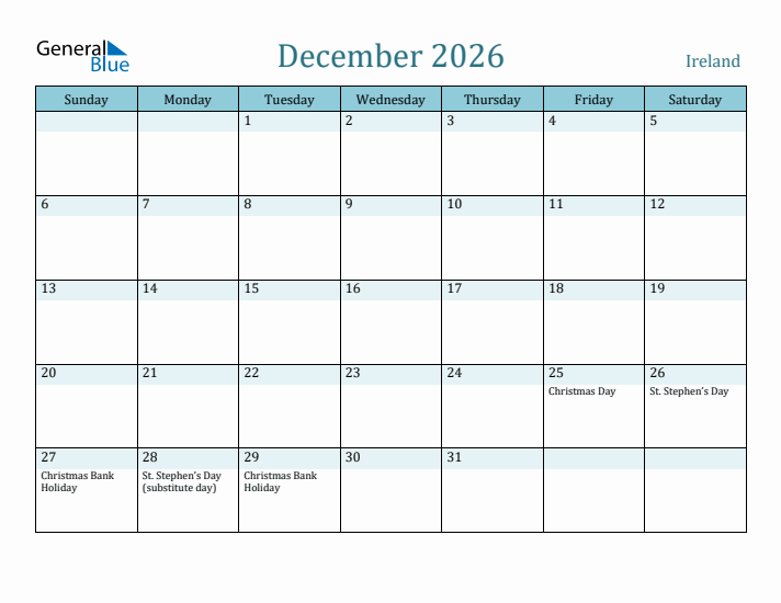 December 2026 Calendar with Holidays