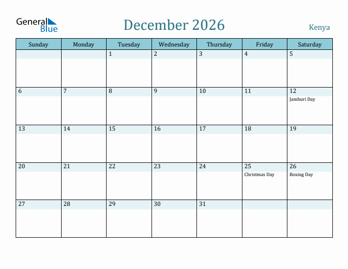 December 2026 Calendar with Holidays