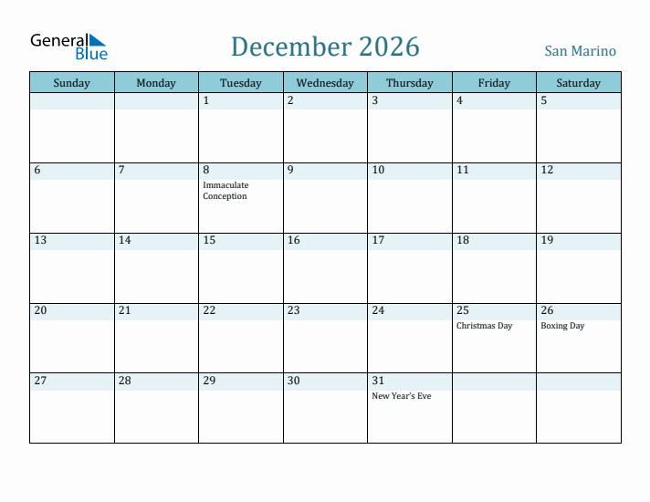 December 2026 Calendar with Holidays