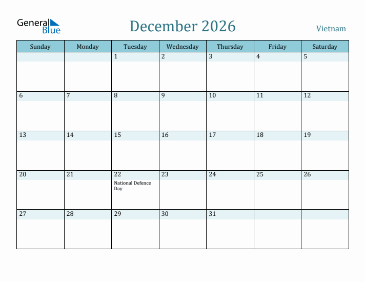 December 2026 Calendar with Holidays