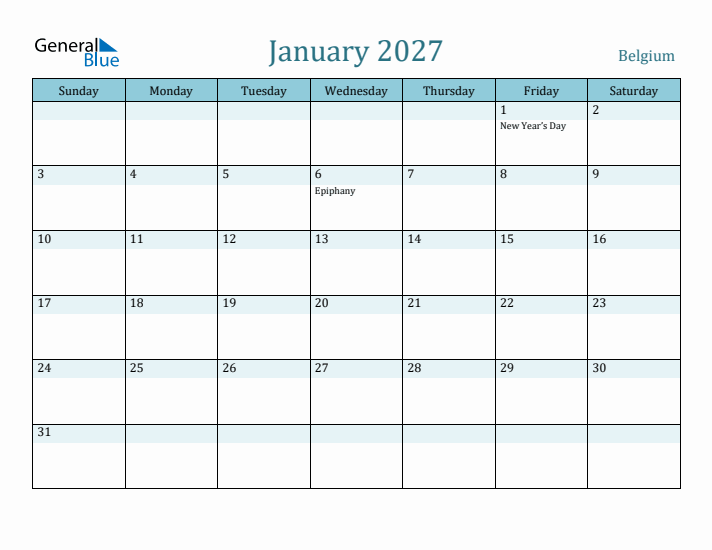 January 2027 Calendar with Holidays