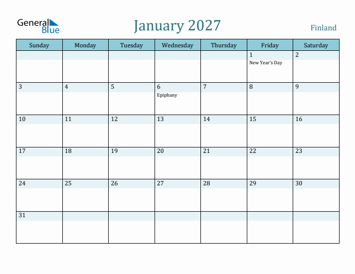 January 2027 Calendar with Holidays