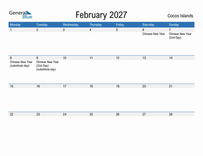 Fillable February 2027 Calendar