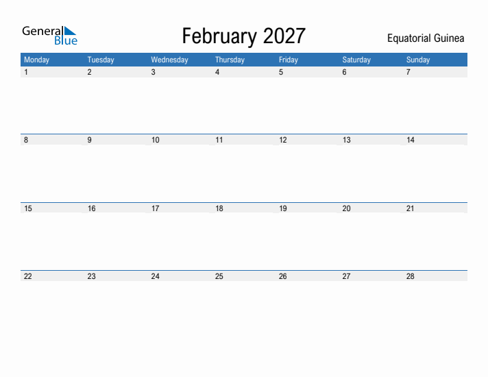 Fillable February 2027 Calendar