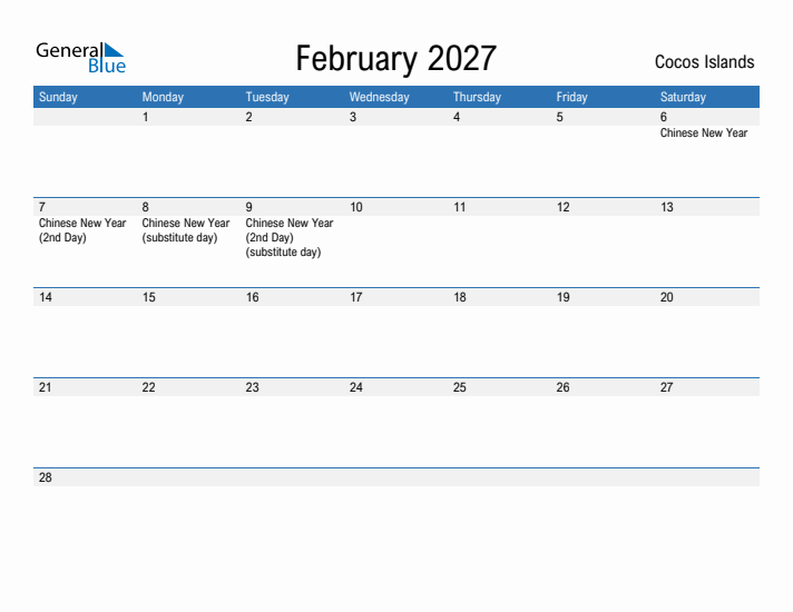 Fillable February 2027 Calendar