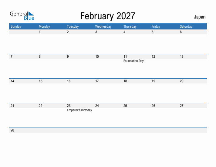 Fillable February 2027 Calendar