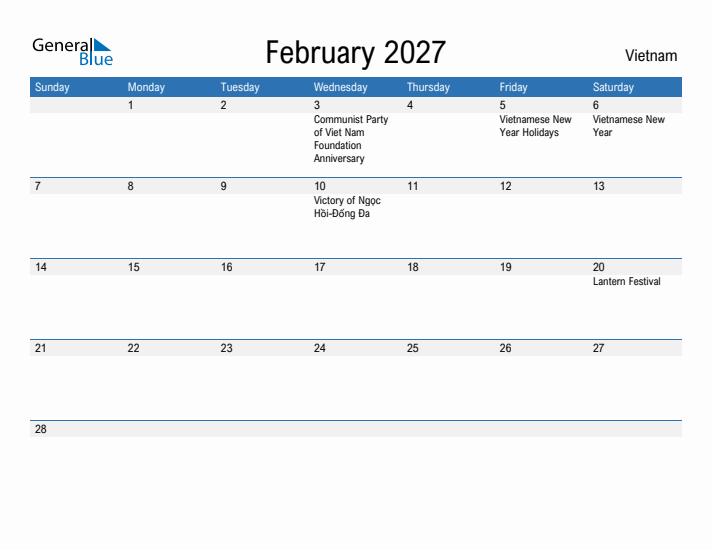 Fillable February 2027 Calendar