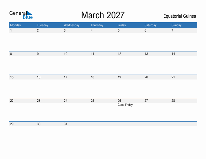 Fillable March 2027 Calendar