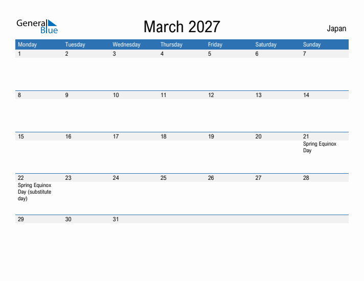 Fillable March 2027 Calendar