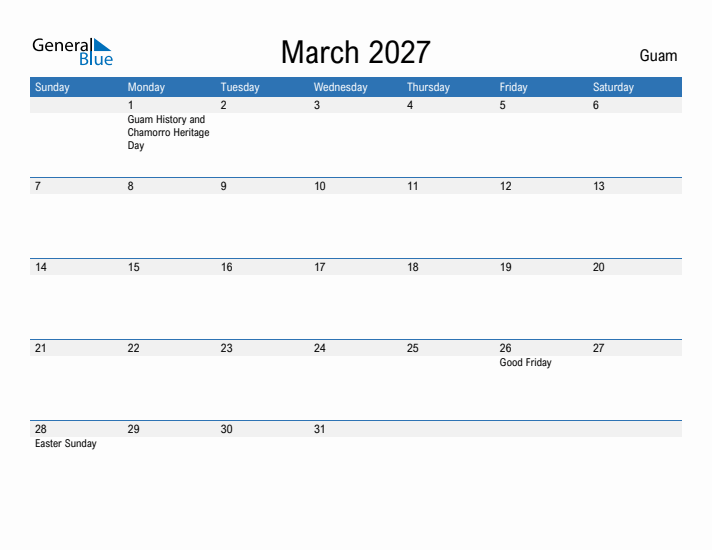 Fillable March 2027 Calendar