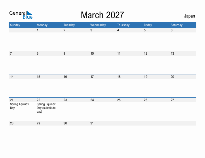 Fillable March 2027 Calendar